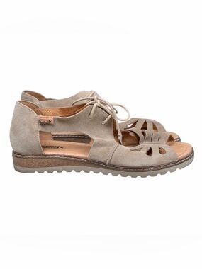 Pikolinos Women's Alcudia Sandal Shoes Suede Leather Taupe 41 EU / US 10-10.5